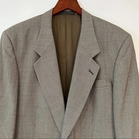 Colours by Alexander Julian Houndstooth Sport Coat Blazer in Cream Size 41 - Picture 3 of 10